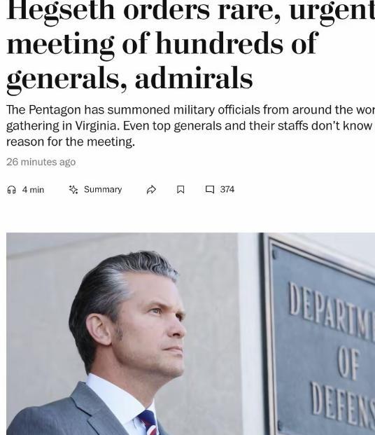 美国突发！战机紧急升空！美媒表示：我们可能要开战了！美国战争部部长召回所有世