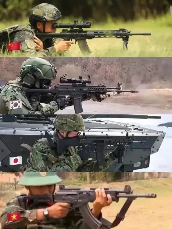 中日韩越突击步枪对比图！哪个最帅？