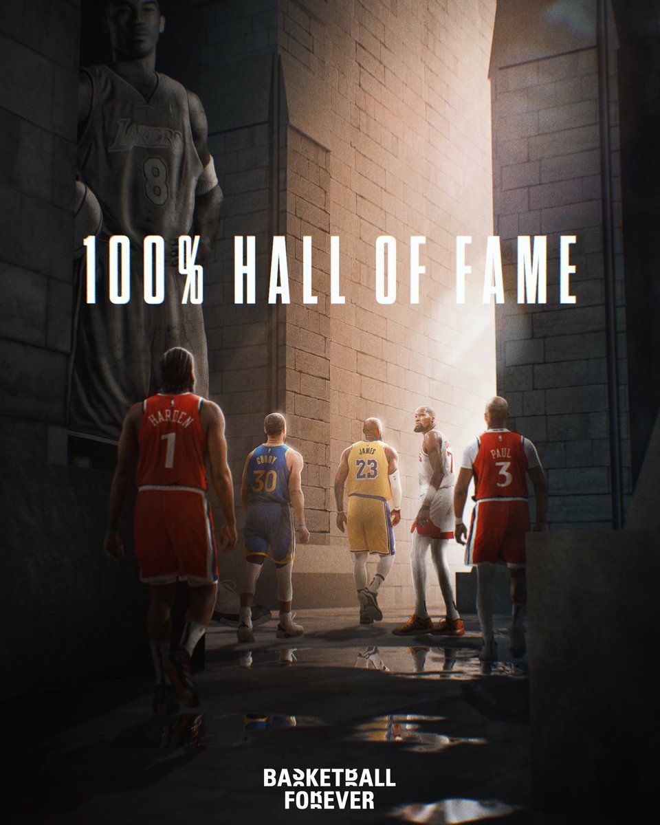 100%入选名人堂的现役NBA球员🐐🔹勒布朗·詹姆斯🔹凯文·杜兰特?