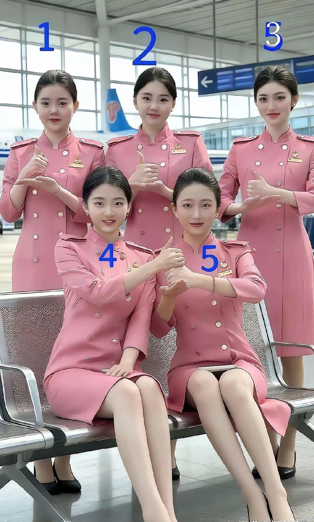 我就喜欢3号，貌美如花，眼神灵动，你看她做的手势不高不低在胸前，动作很规范。我对