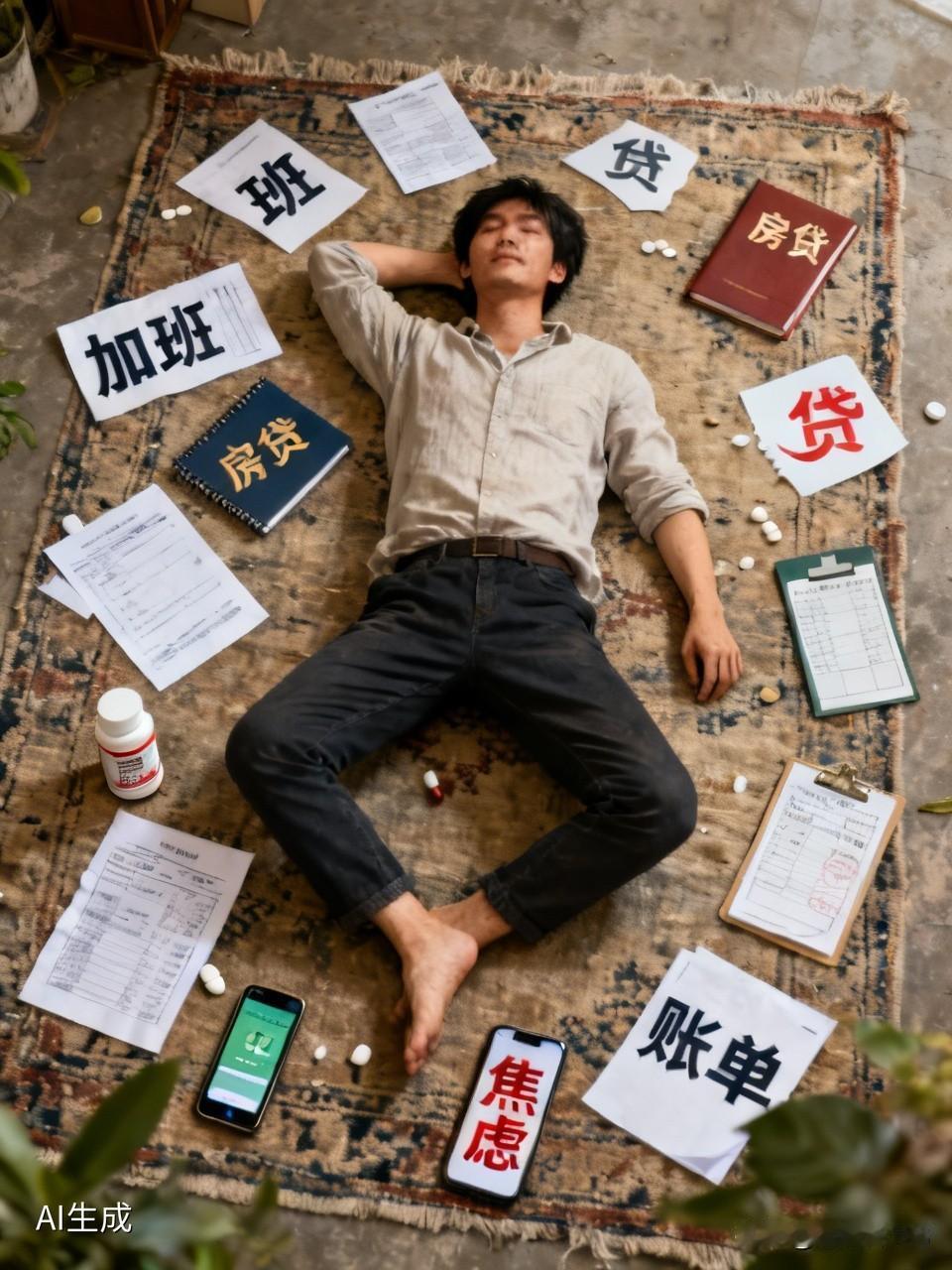 若有办法，我也不愿躺平。每日没日没夜地加班赚钱，收入却仅够维持生计、偿还房贷。