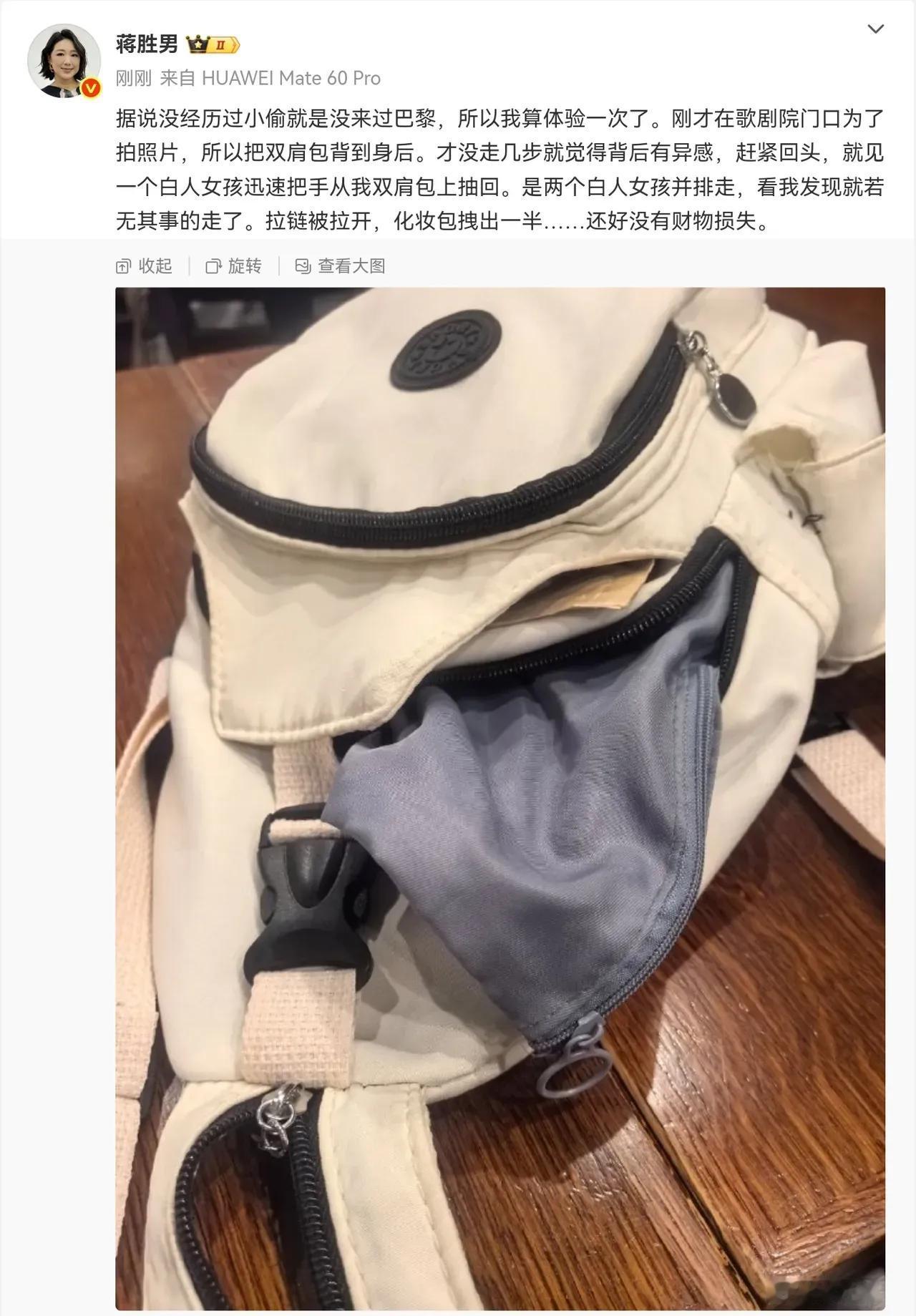 翻个微博，就翻到了中国作家在法国差点被偷。这就是文明世界对人类的贡献​​