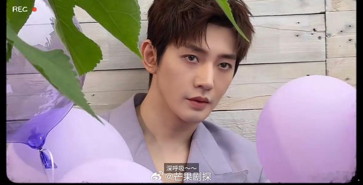 邓为五四晚会紫西装邓为每次上台唱歌都紧张这个紫色西装造型太妙了，清爽又贵气，还
