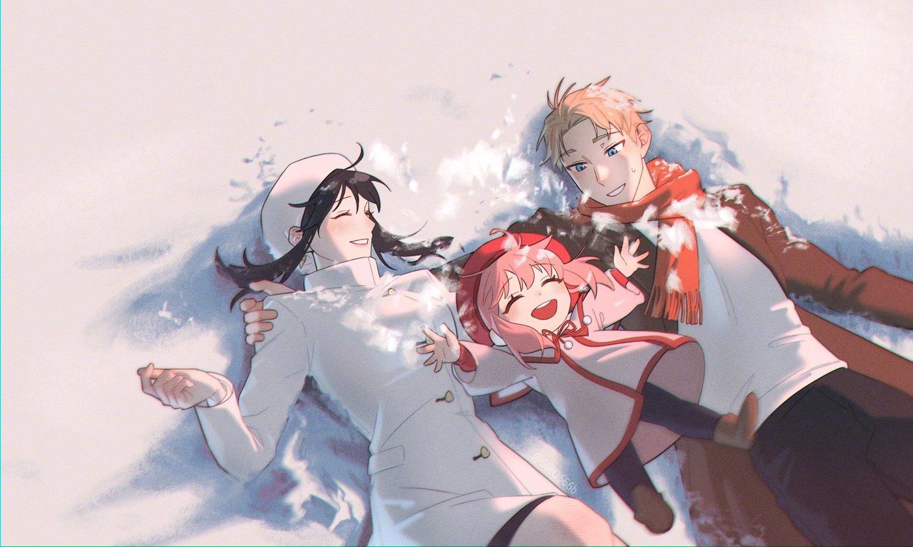 间谍过家家劳约夫妇一家！雪地玩耍二次元漫画画师：SIRO666b