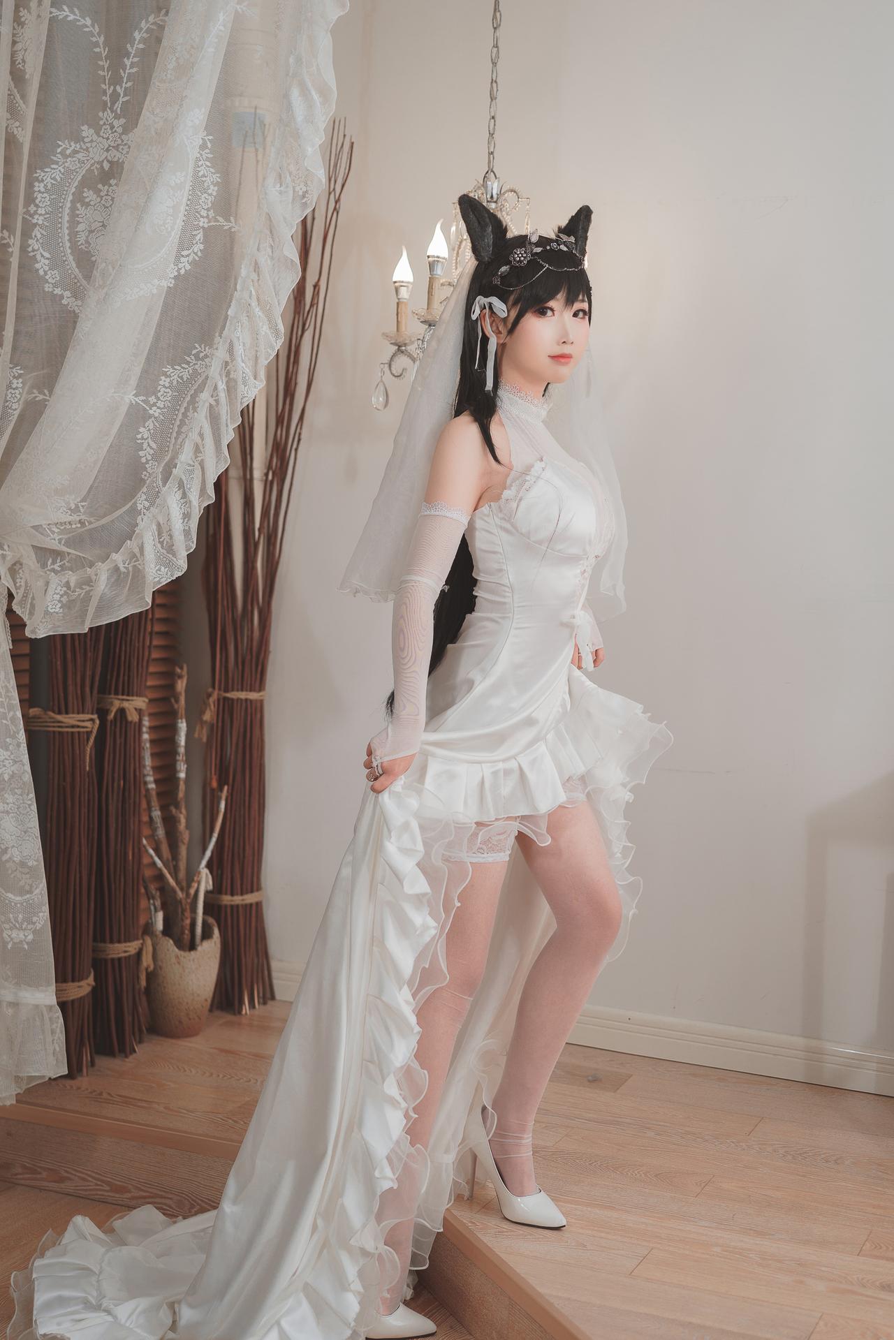 《碧蓝航线》爱宕-花嫁COS，真是太太太美了