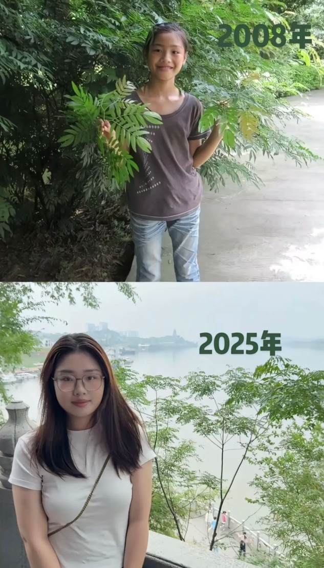 小时候平平无奇，真的是女大十八变，越变越漂亮啊。