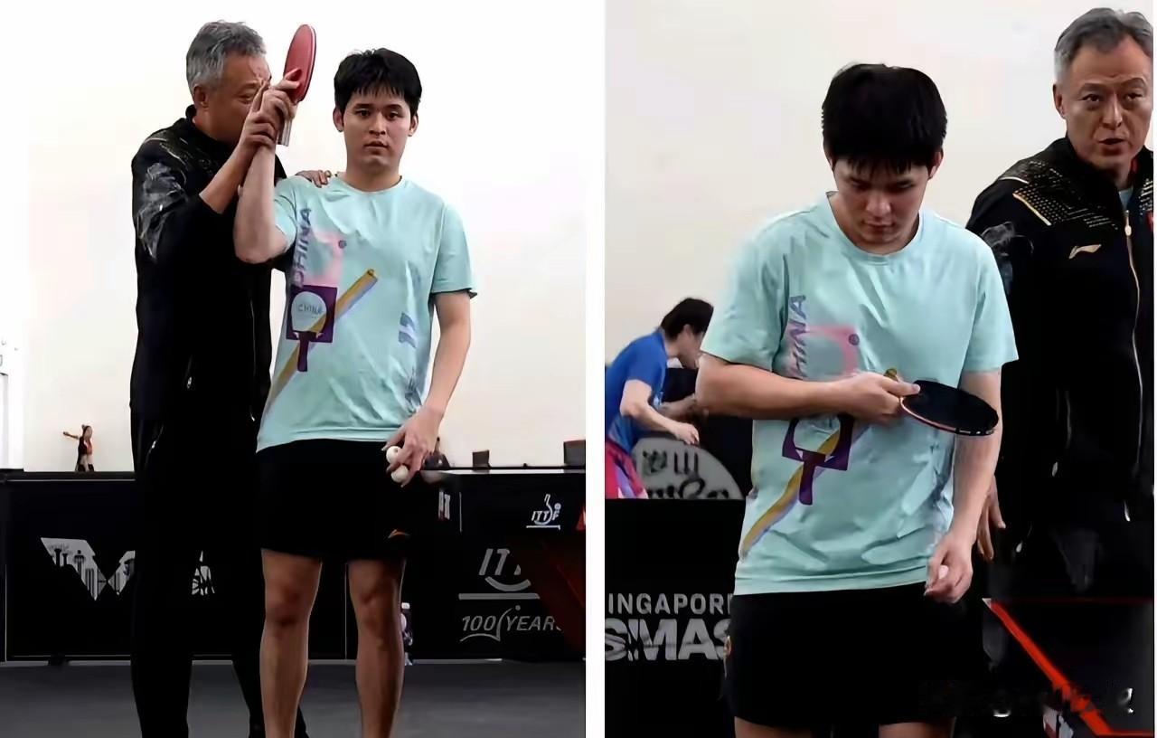 成都封训，秦志戬在亲自帮林诗栋纠正错误！林诗栋可是曾经的世界第一，动作也需要