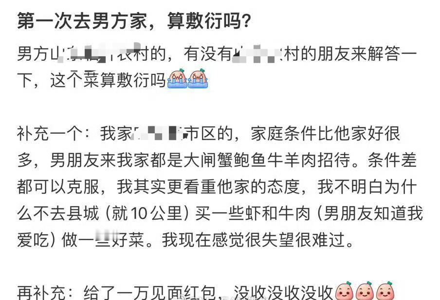 第一次去男方家，算敷衍吗?​[思考]​​​