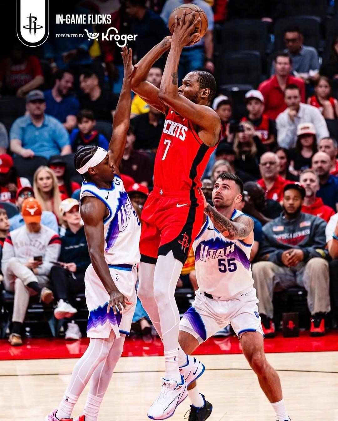 杜兰特今天又打了31分钟！准确点说是30分钟26秒，又是火箭队除了阿门以外上场