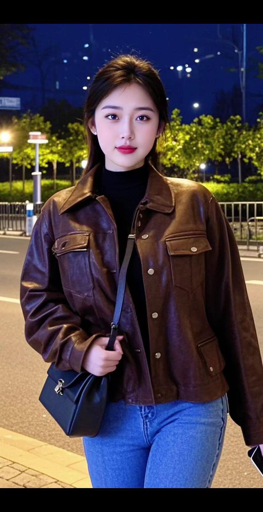 清纯甜美紧身牛仔裤耐看型小姐姐