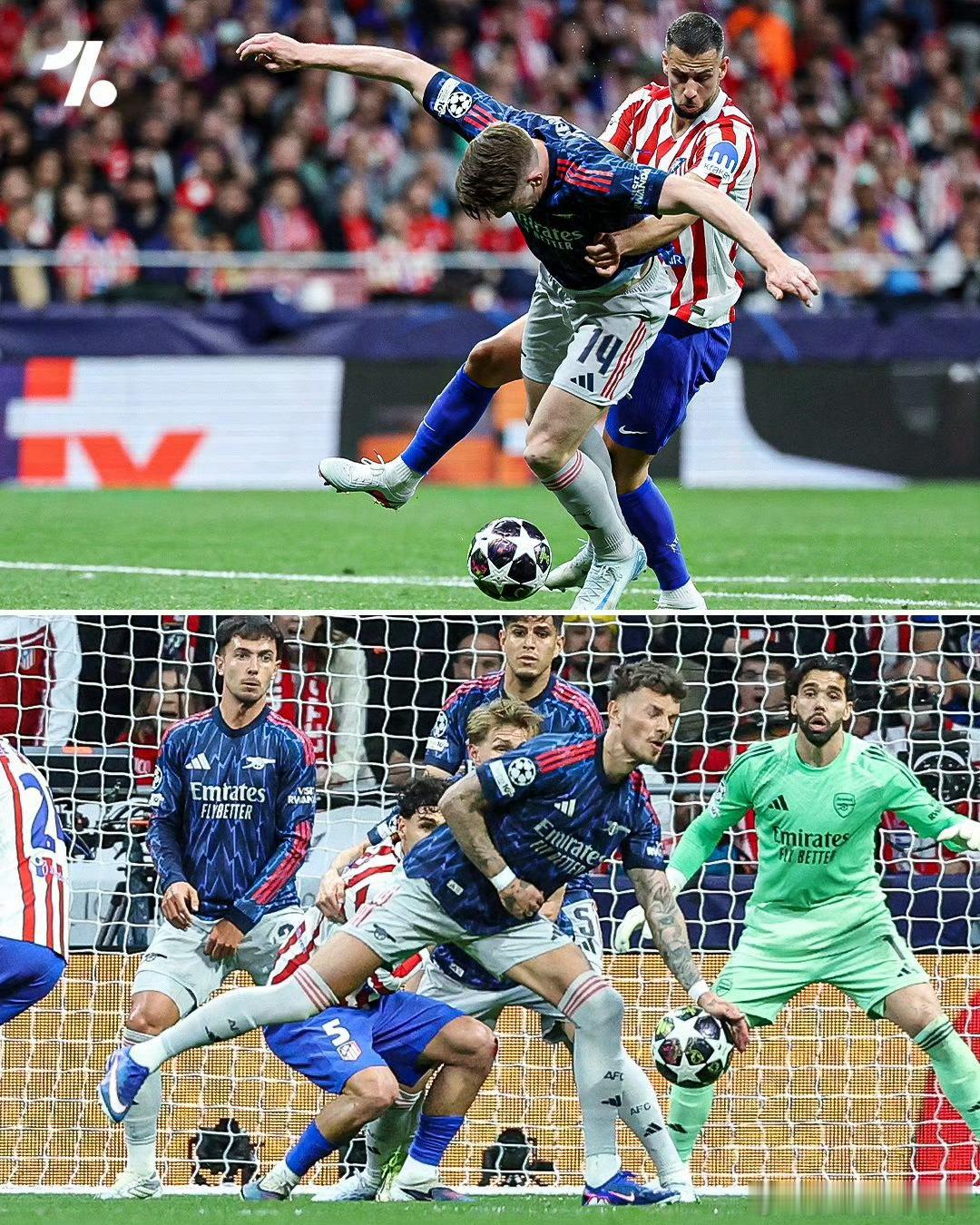 马竞1比1阿森纳名哨复盘马竞大战阿森纳：两粒点球均是错判，埃泽禁区假摔本该被黄牌