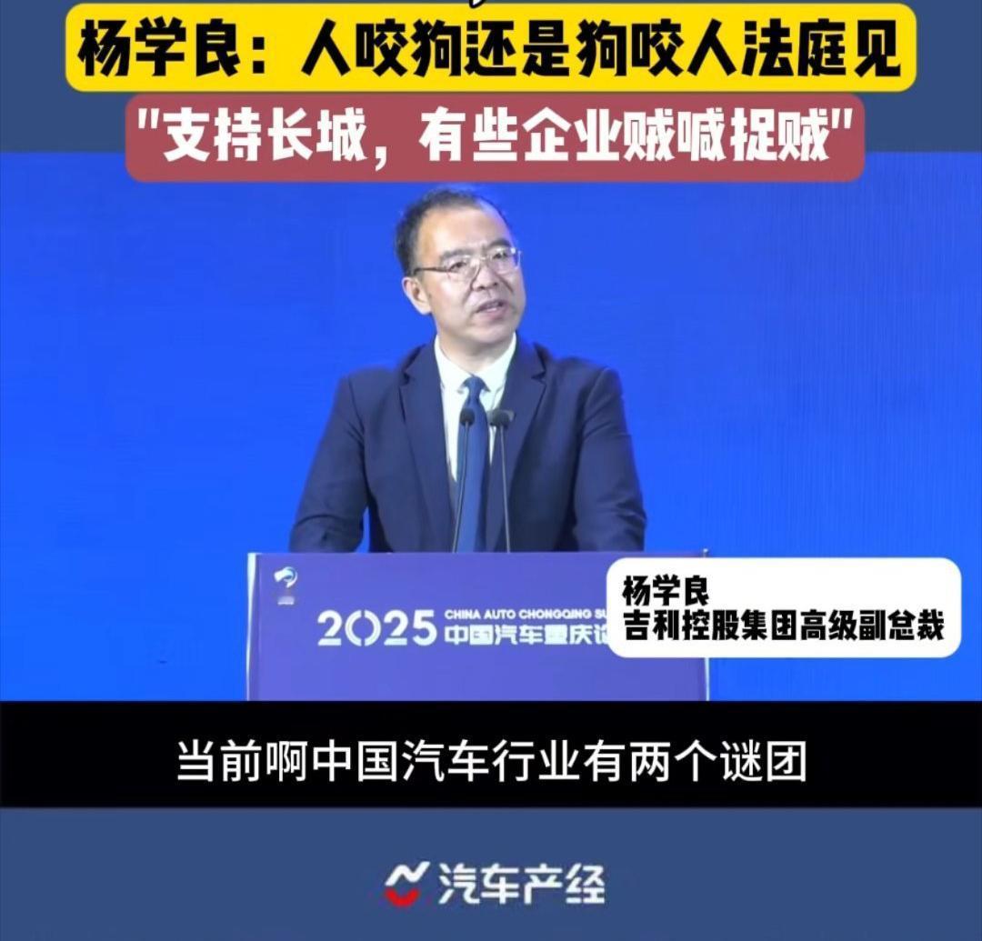 在2025中国汽车重庆论坛上，吉利杨总发言很犀利、很劲爆！—他说当前中国汽车行