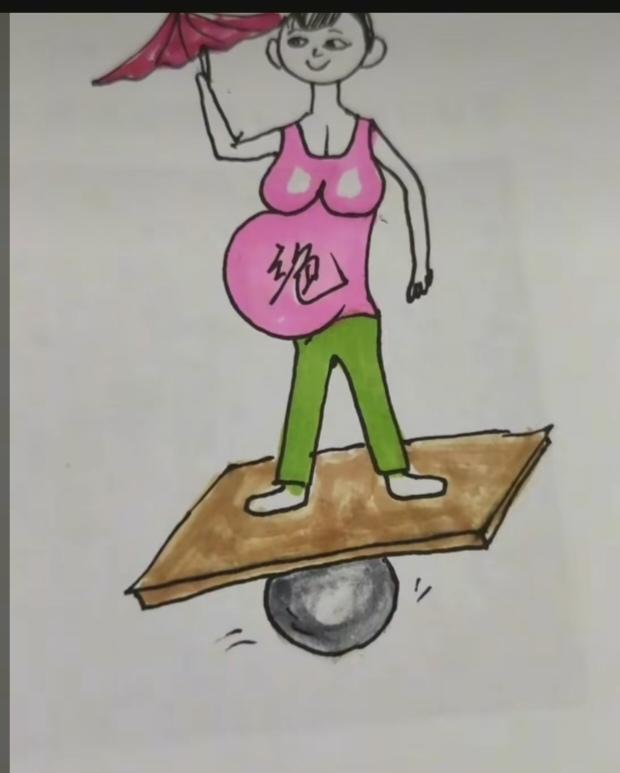 〔看图猜成语〕图中画面真有趣；好像美女演杂技；独门绝技就是好；有艺就能把