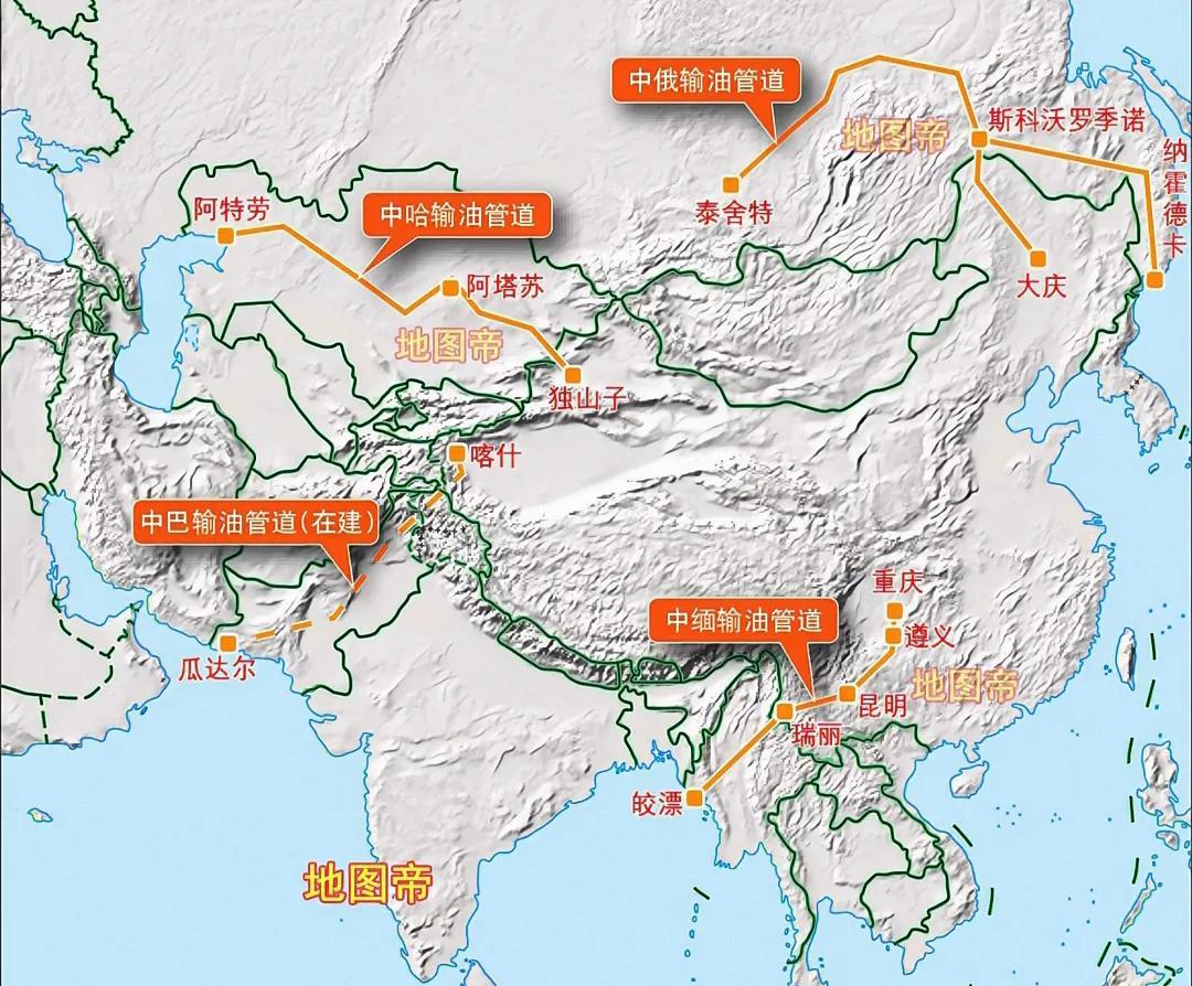 中国陆上石油进口通道一图看懂！