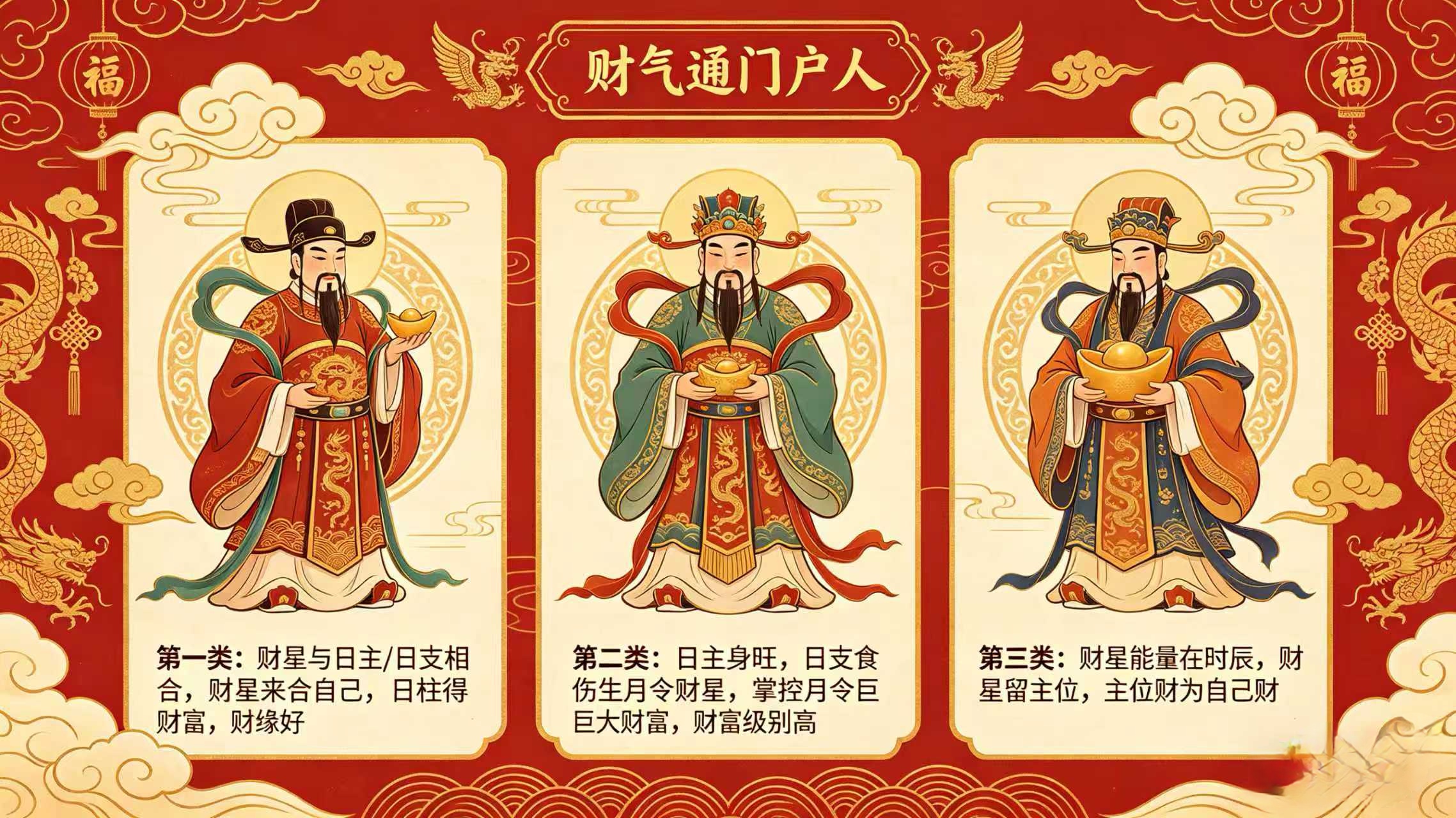 财气通门户，即财星之气（能量）流向日主/主位，自己能够得到并掌控财富。此时财星越