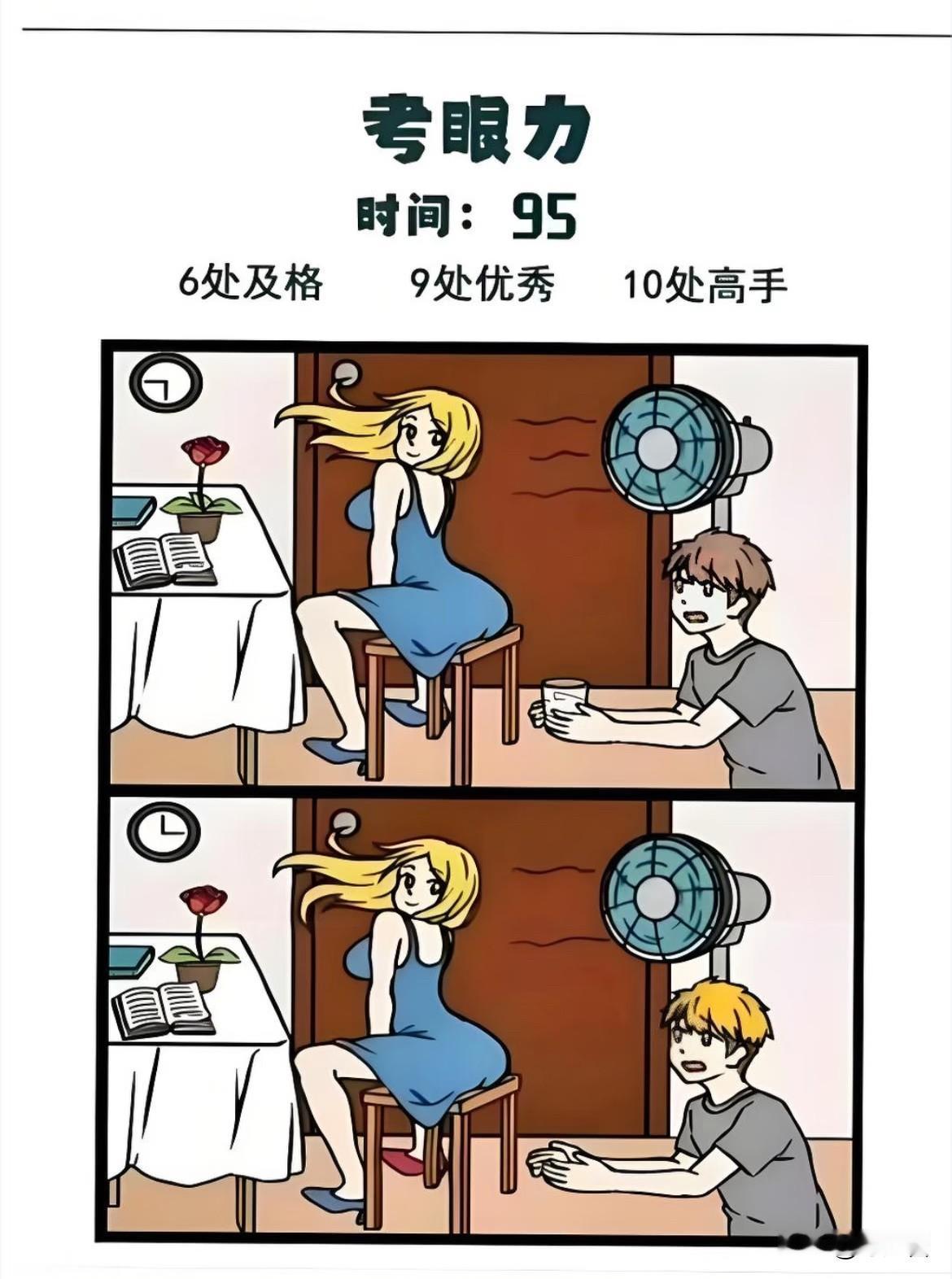 1%的人能够全部找出来，10处不同两张图里面藏了整整10处不一样的地方。