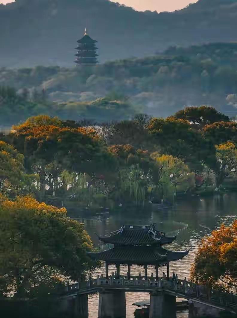 第六次从西湖回来，我把手机里拍的照片全删了。不是因为不好看，是因为每张照片里都挤