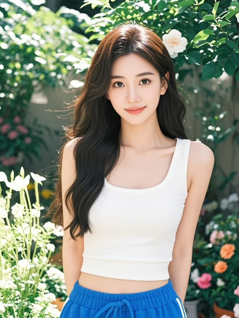 美女的随性姿态，美过电影镜头！