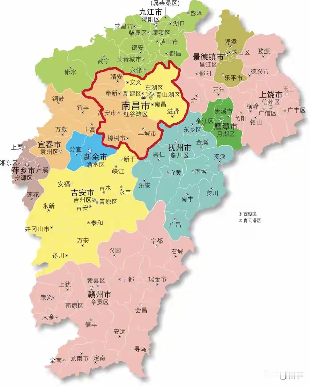 真希望丰城、高安、樟树、靖安、奉新这五个县市（县级市）划入南昌市！这样调整，新