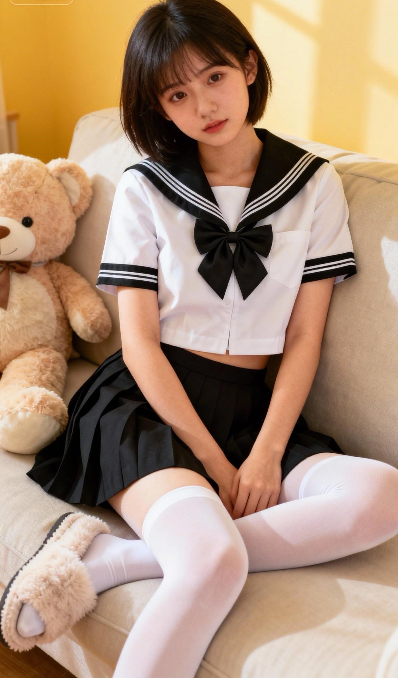 可爱少女心爆棚，搭配毛绒拖鞋，温馨舒适