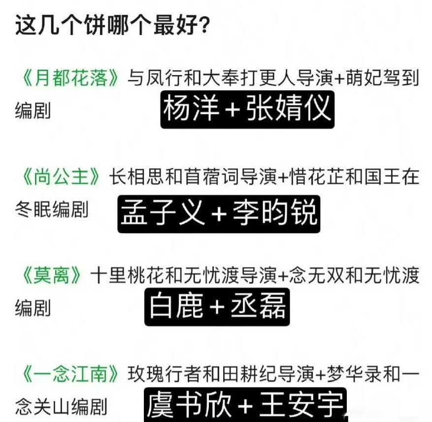 哎！有点唏嘘。。看到杨洋跟一群95生花放在一起，比谁的古偶饼更好，心情有点复杂