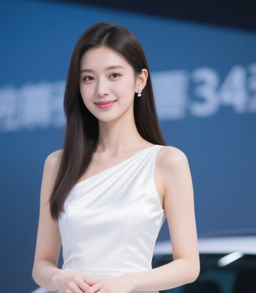 名车美女相辉映，从容自信展魅力