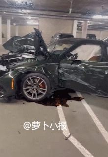 对于这起车祸，大家作何感想？1月25日网友发布，地下车库，什么车大家猜，感觉速