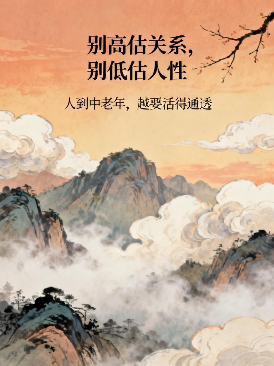 别高估关系，别低估人性，才会少走弯路人到中老年，走过半生风雨，见过人情冷暖，才