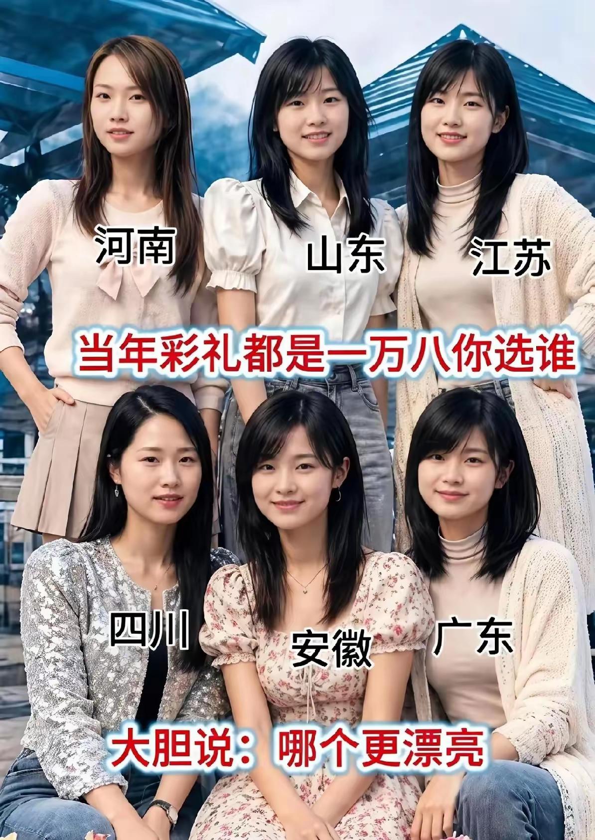 中国哪个地方的女人最养眼?30年前，六大省份，美女彩礼都不高，每人1万8，你觉得