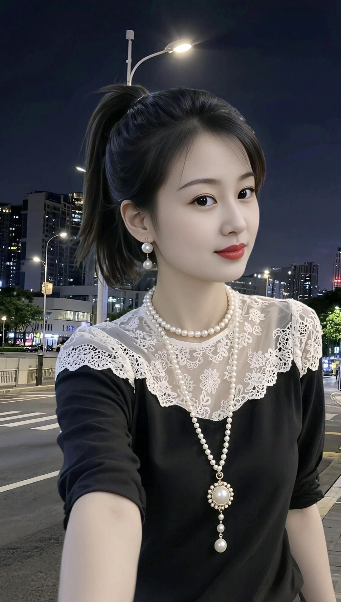 夜都市自拍时尚写真甜系女孩时尚穿搭治愈系