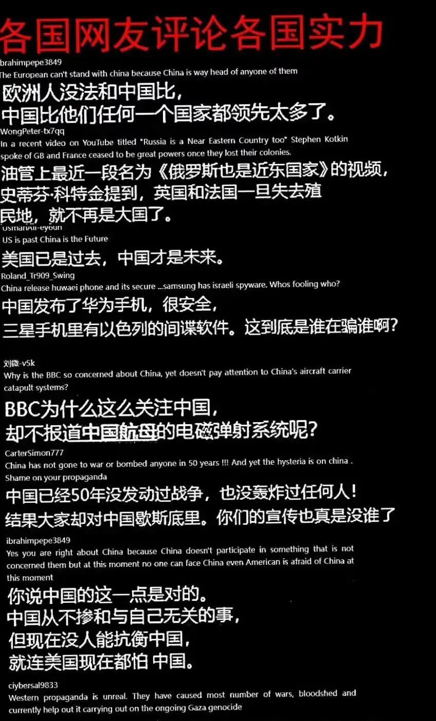 看清醒的国外网友是怎么评价我们的！
