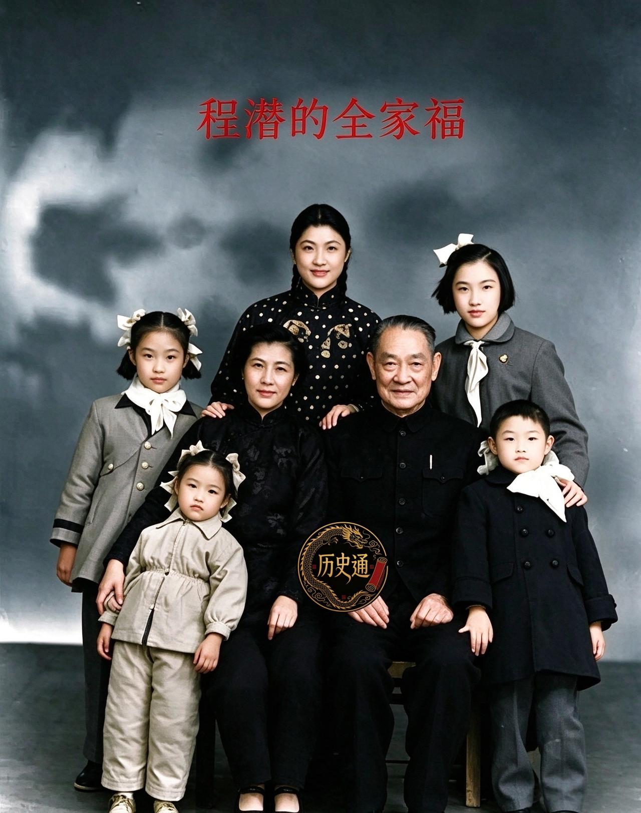 一九五三年的一张老照片里，六十七岁的程潜端坐中央，身边坐着四十四岁的郭翼青，六个
