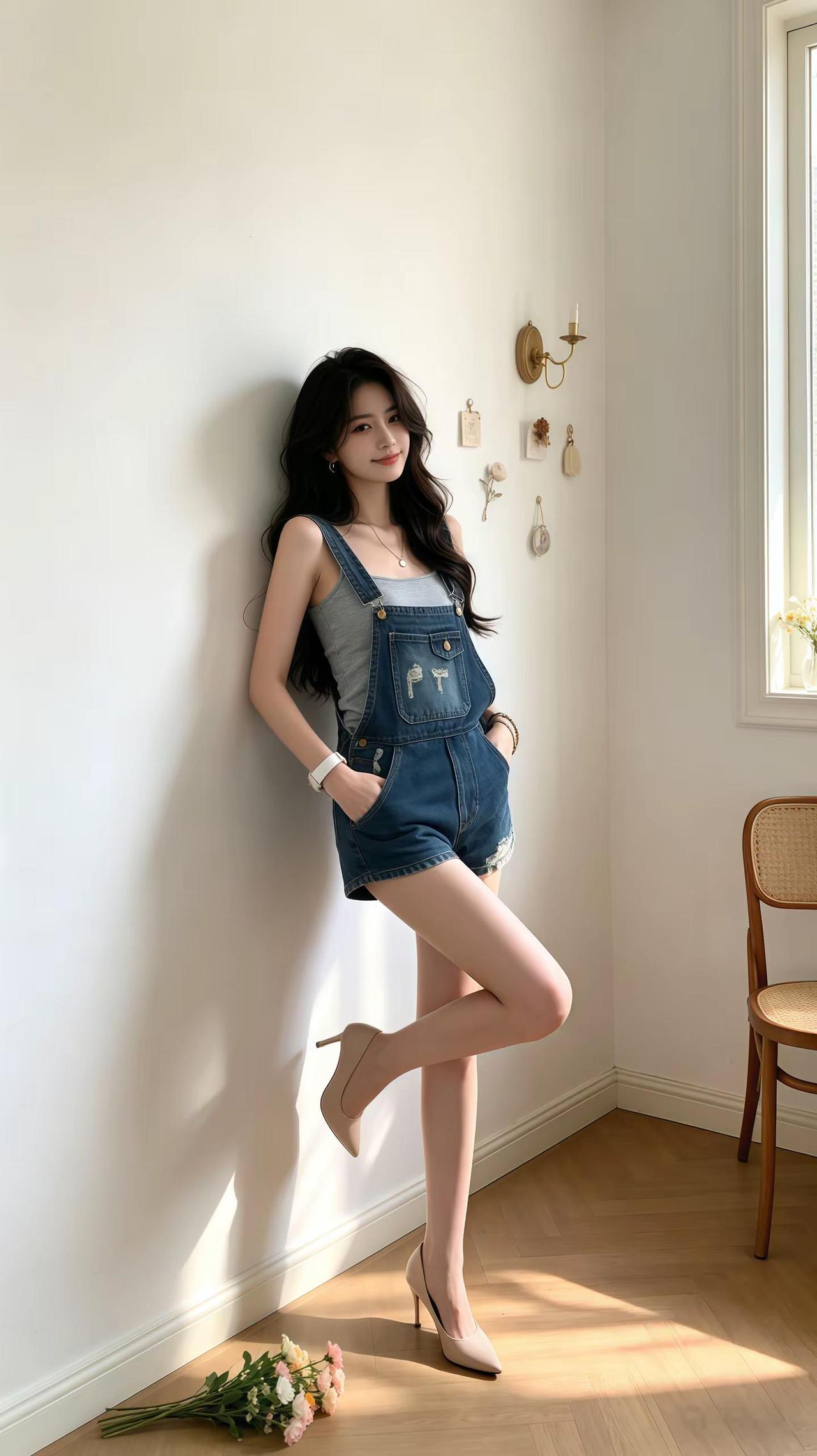 牛仔吊带裙穿搭气质穿搭时尚穿搭穿出高级感