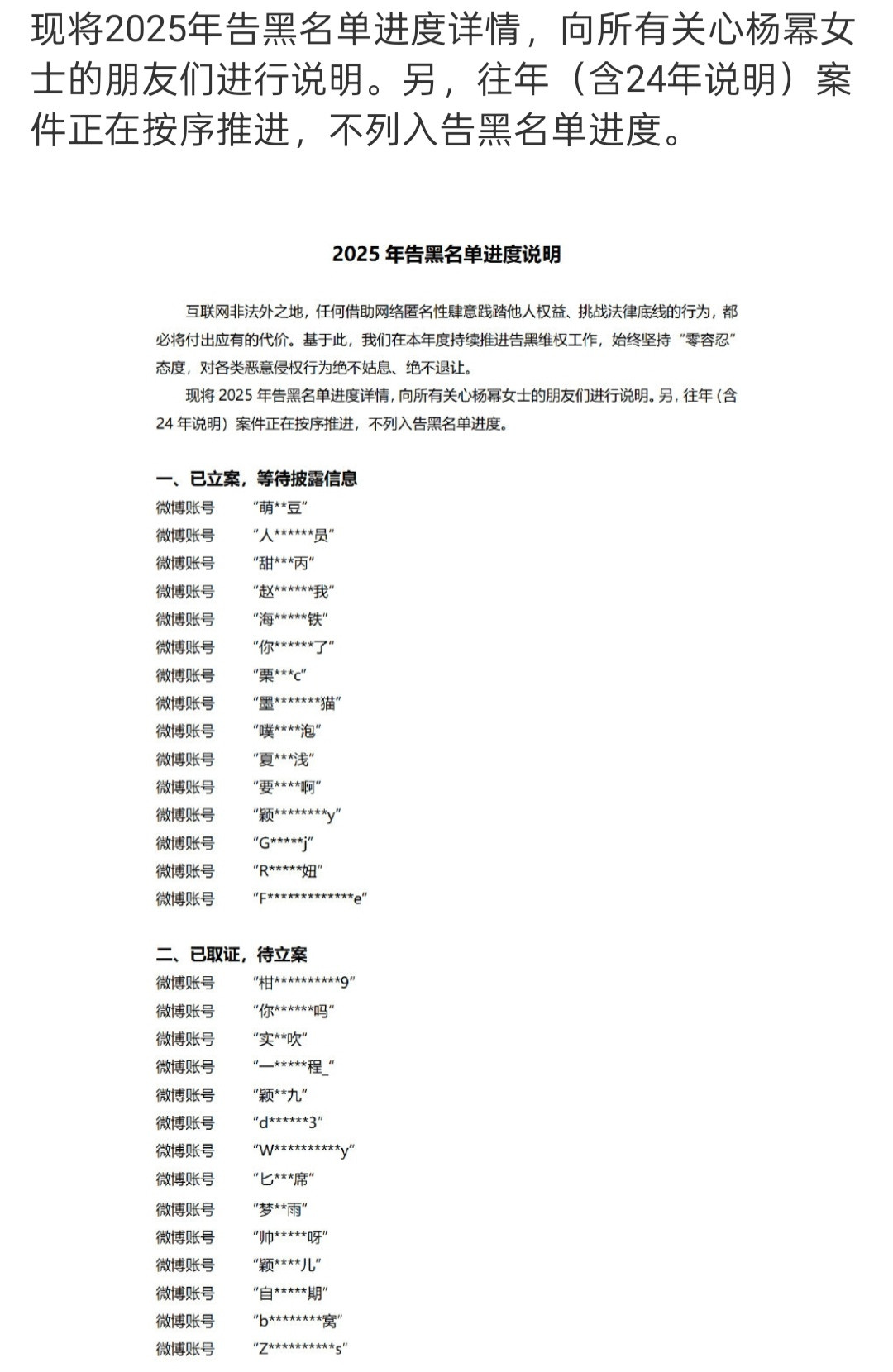 杨幂方告黑名单，看看哪家粉丝最多