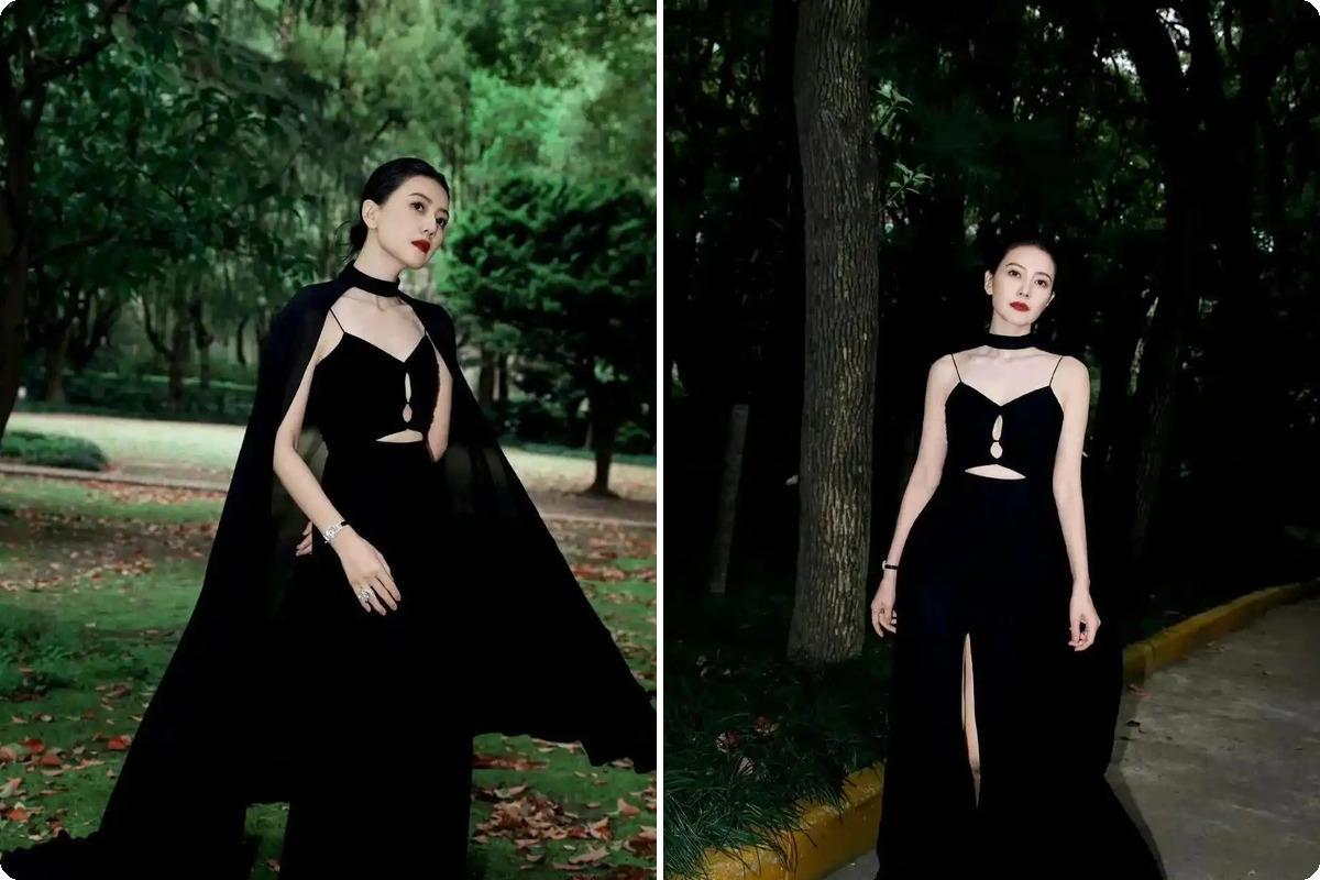高圆圆真正抢镜的是美腿：配上高开叉，全身比例一出来就有冲击力