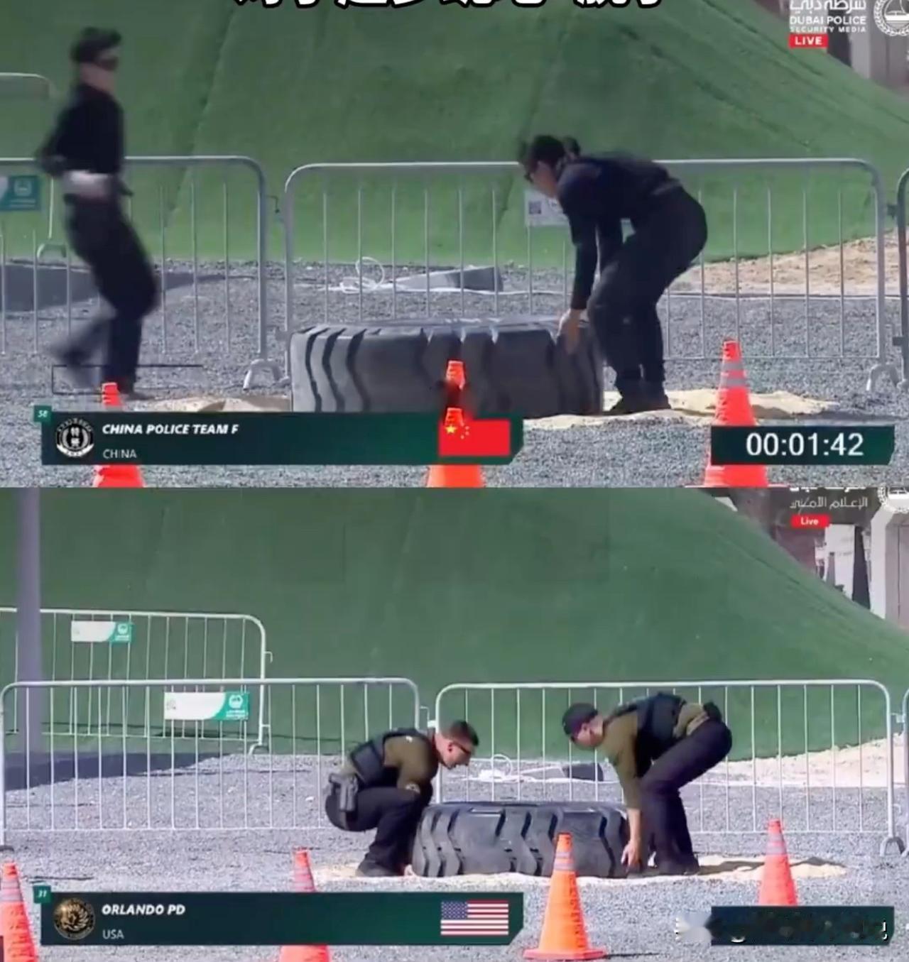 中国女子特警队反超美国男子特警队的视频火了，再次说明了团队协作的重要性！这段视频