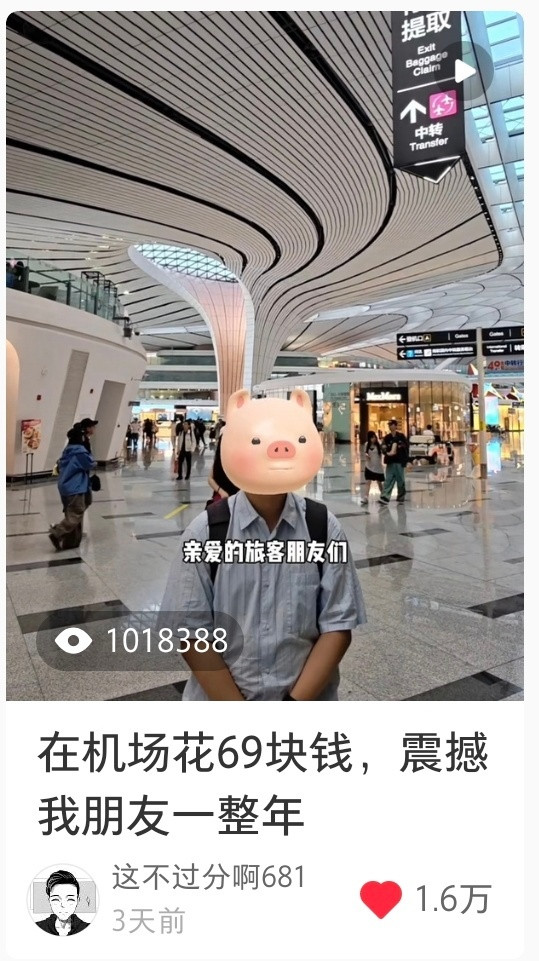 小某书100万，阿抖300万，大兴机场广播太火了[doge]​​​