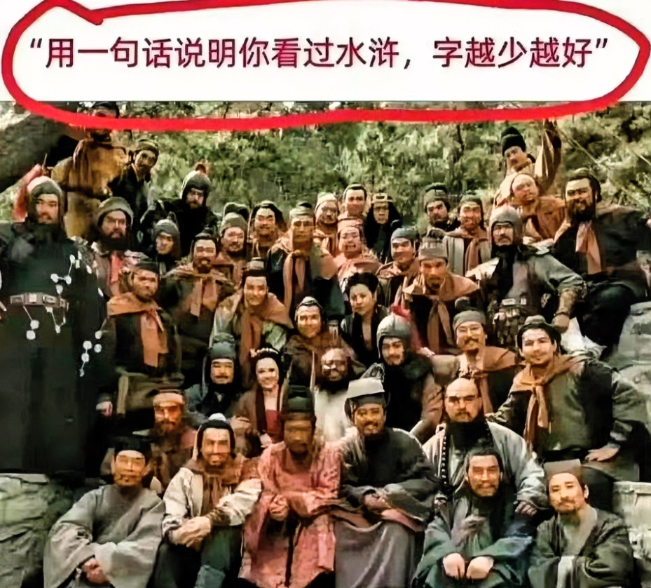 用一句话证明你看过水浒传，字数越少越好？
