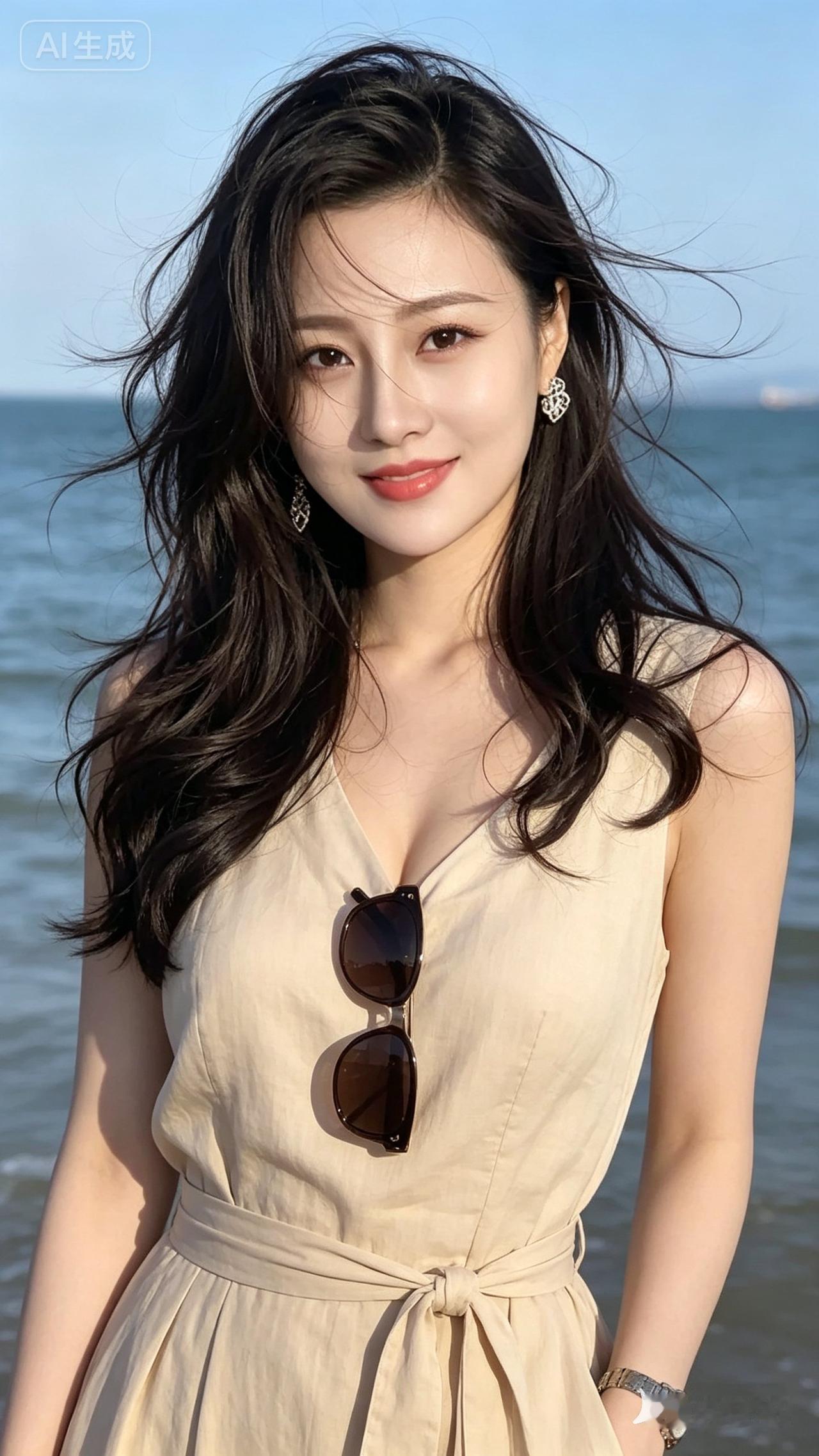 海边度假风，温柔沙滩美照🌊👗😊