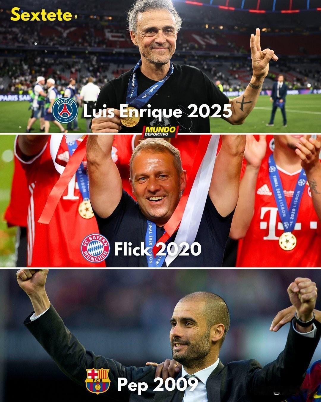 巴萨才是宇宙最强，三大六冠王主帅竟然都担任过巴萨教练!恩里克带领巴黎圣日耳曼