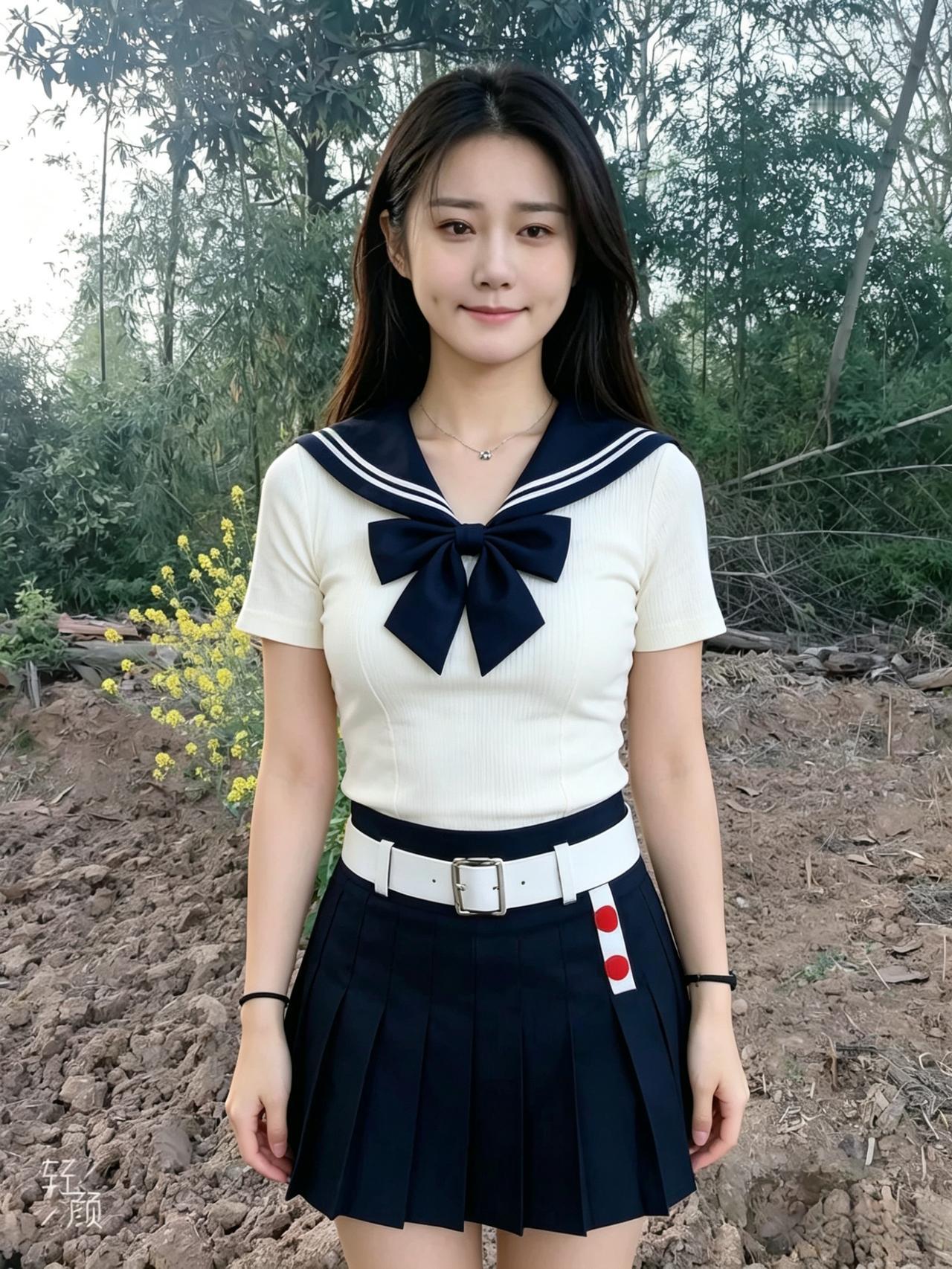 把课本摊开成海，你是浪尖上最清澈的那一朵。水手领是夏日的风，梨涡是藏不住的