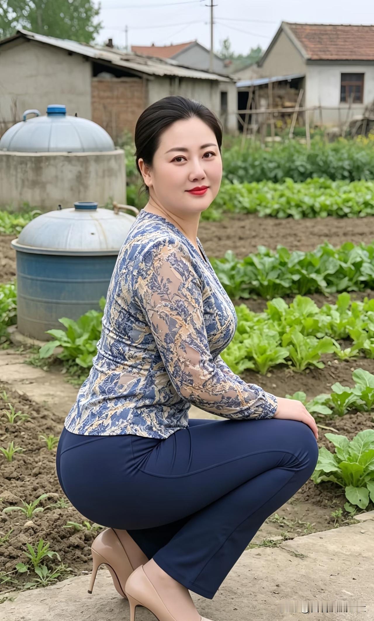 一剪梅·乡园闲影小院风清菜色稠。碧叶初抽，翠影盈眸。蓝衫轻著衬闲柔，