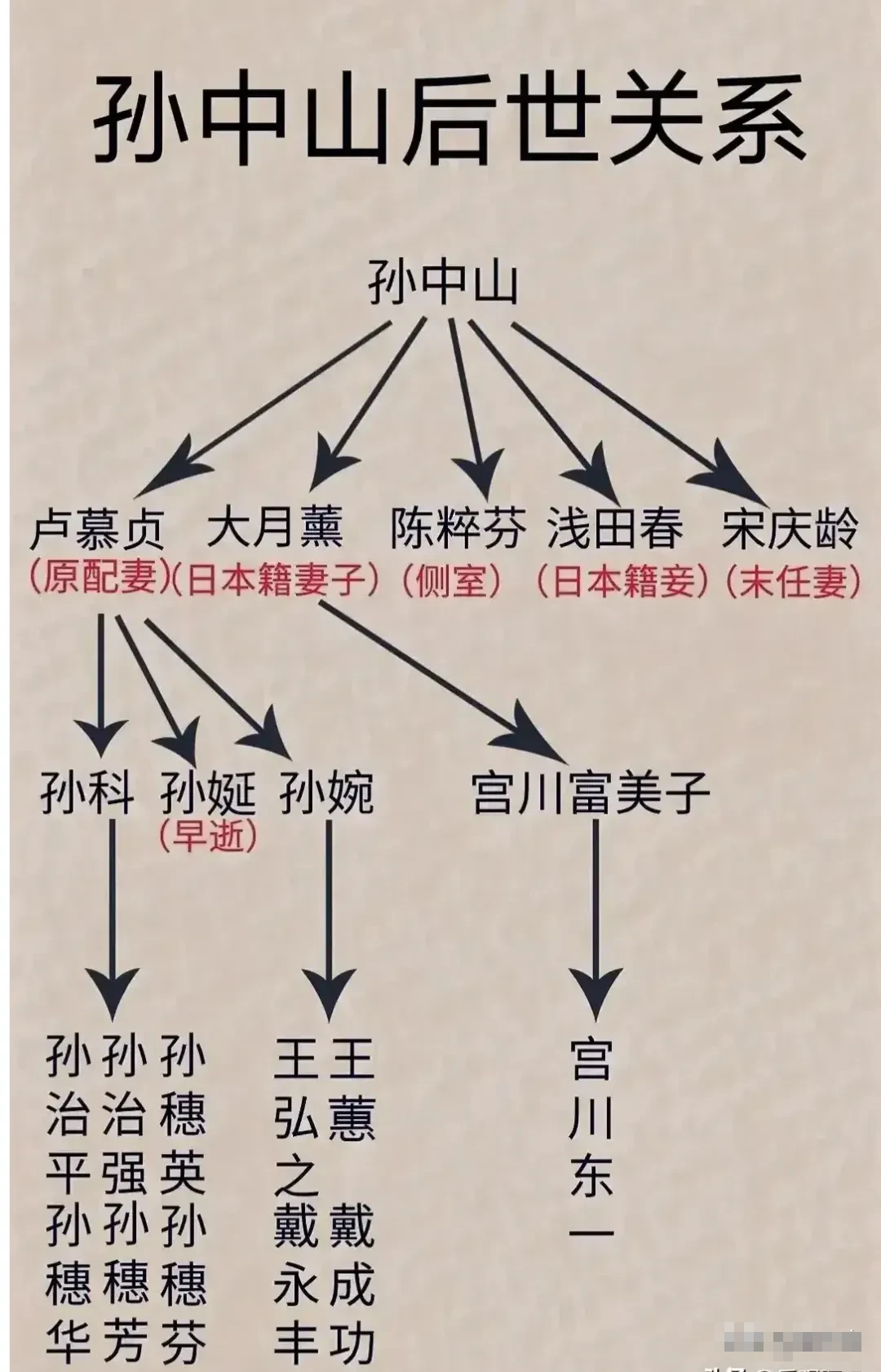 孙中山的后世关系是对的吗？