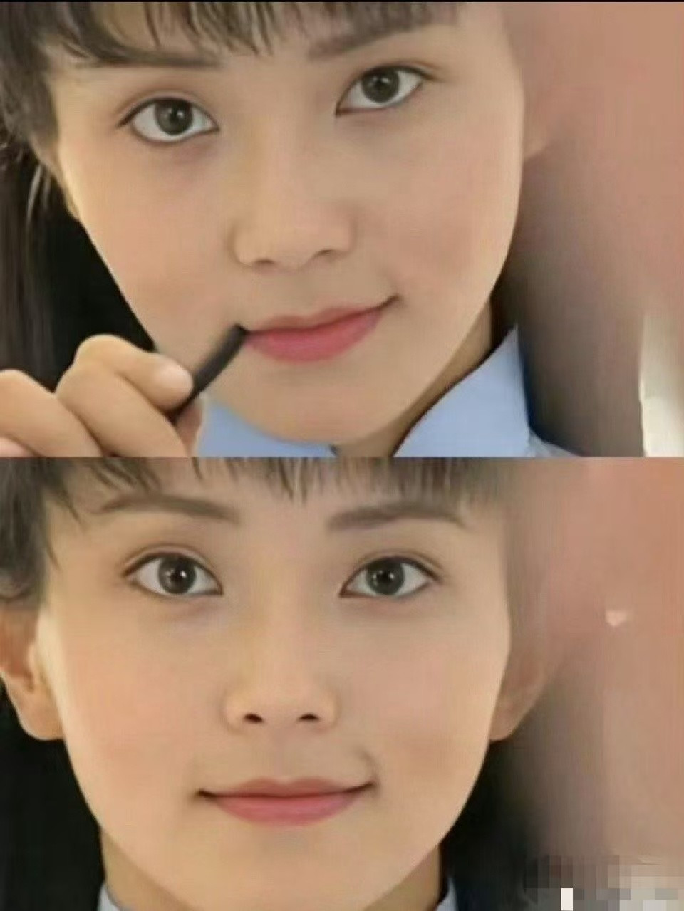 为什么没人画这种妆了？看着好干净清透啊…现在反而流行图二这种画法了