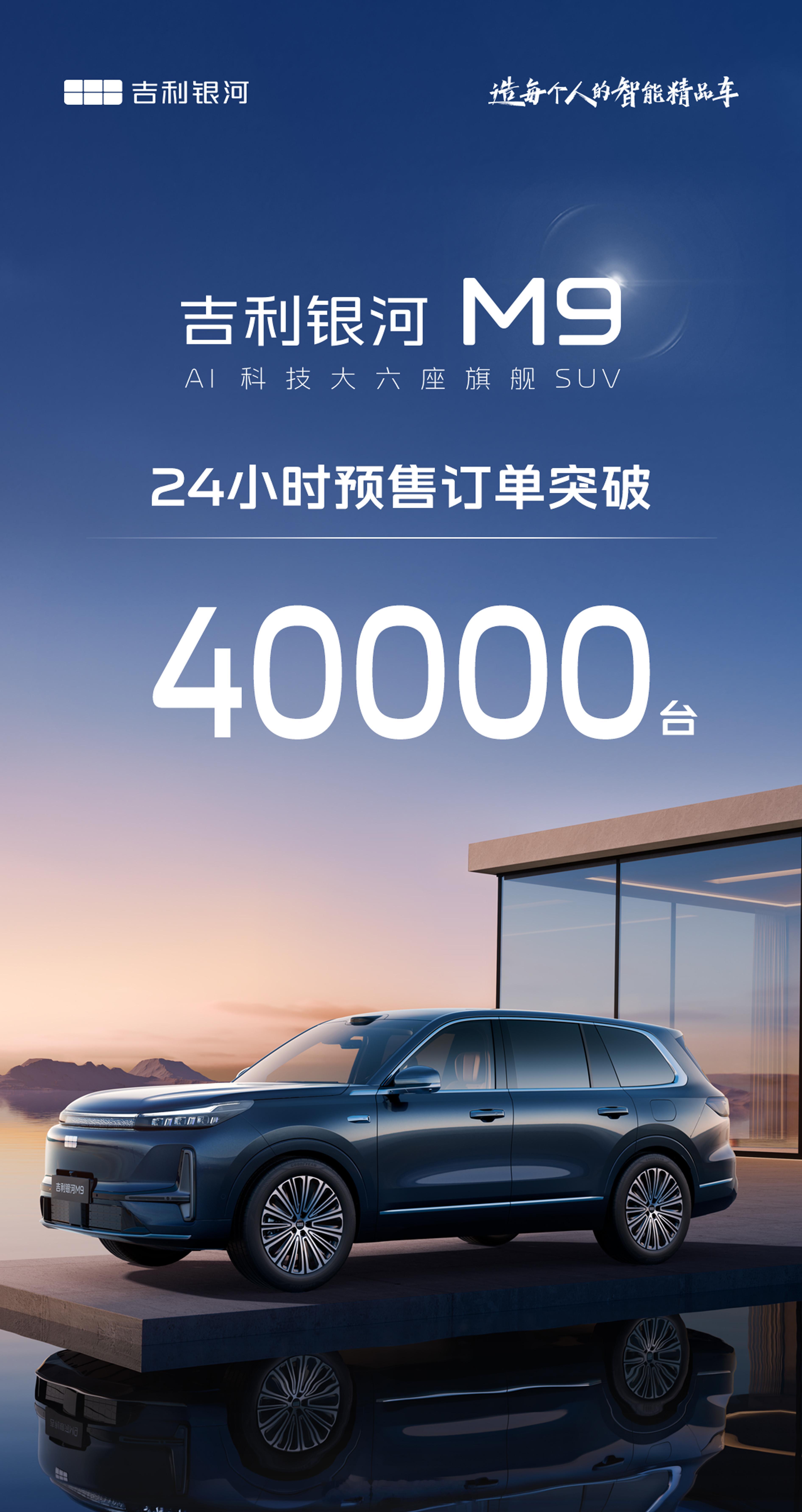 吉利银河M9预售价19.38万起，24小时订单超4万台预售价19.38-25.8