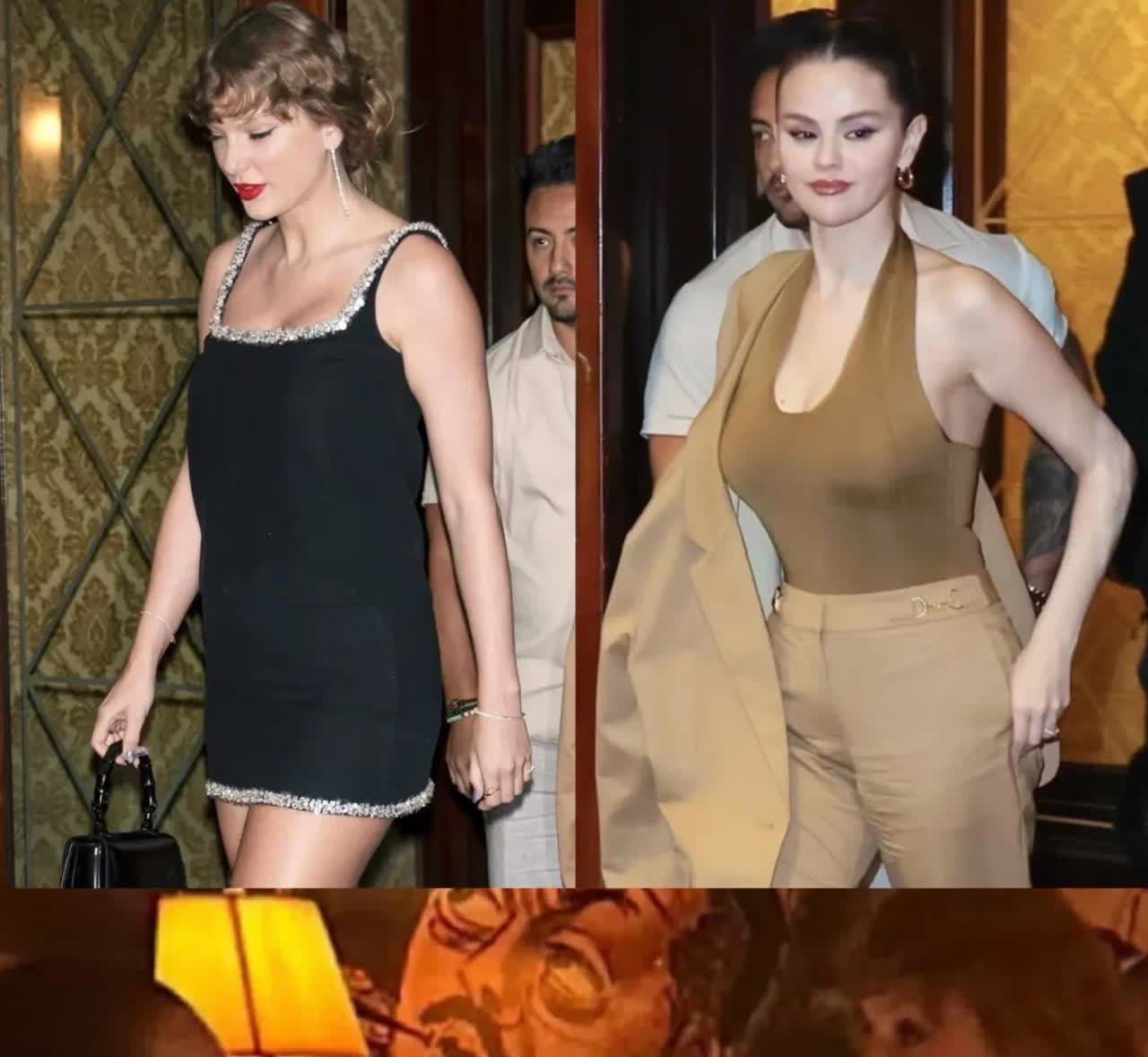 霉霉TaylorSwift和赛琳娜SelenaGomez被拍到聚餐，看