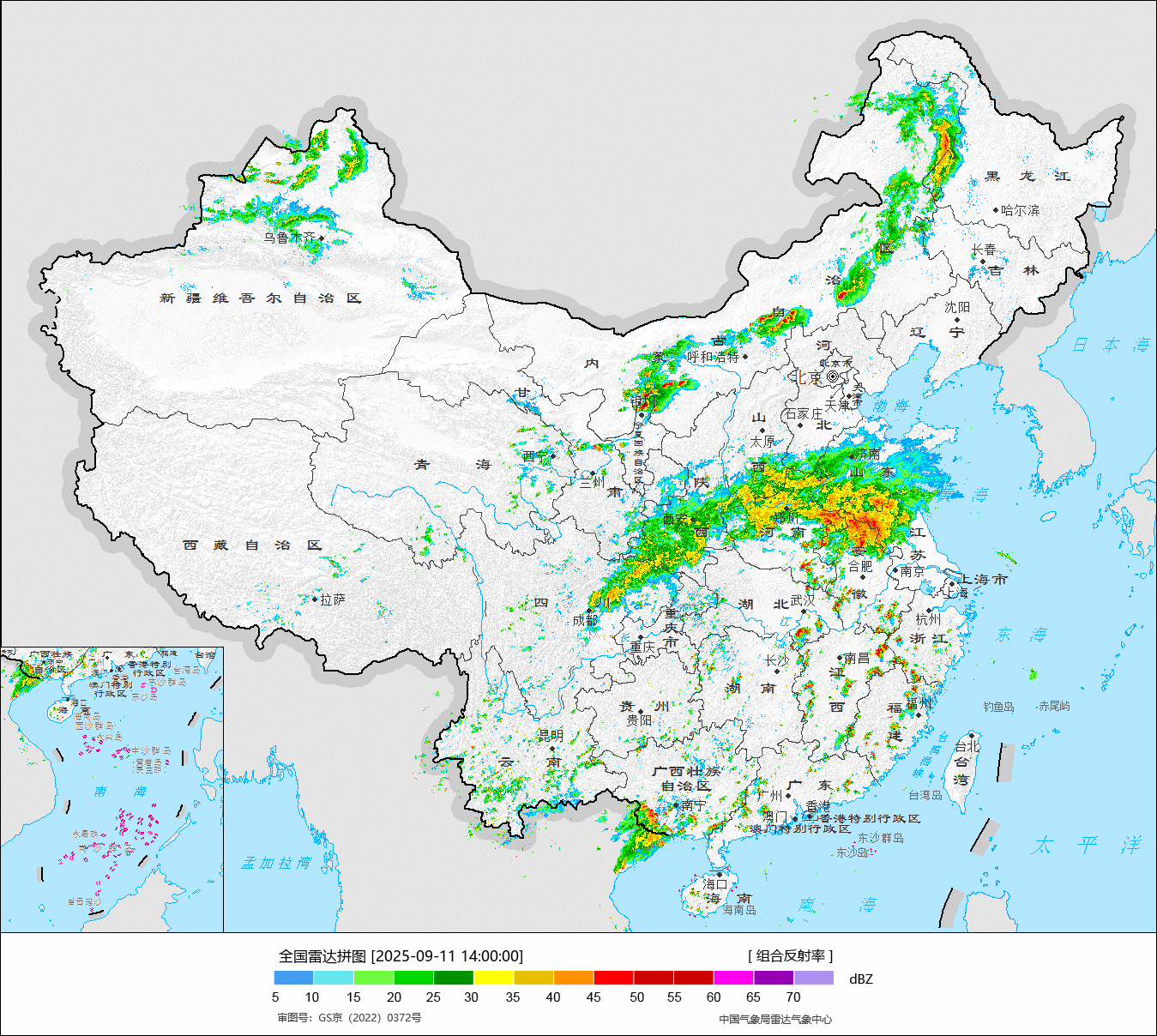 【强对流】从今天下午的雷达动画，可以看到两条明显的对流雨带，一条是黑龙江西部-内