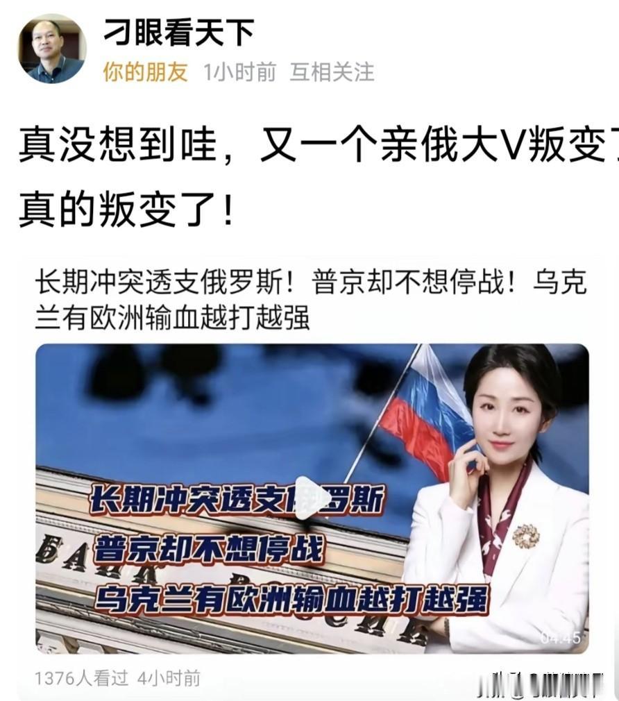 网友“刁眼”批“鹅V”:有一个亲鹅大V“叛变”了，变成了“乌粉”！本人不认识这位