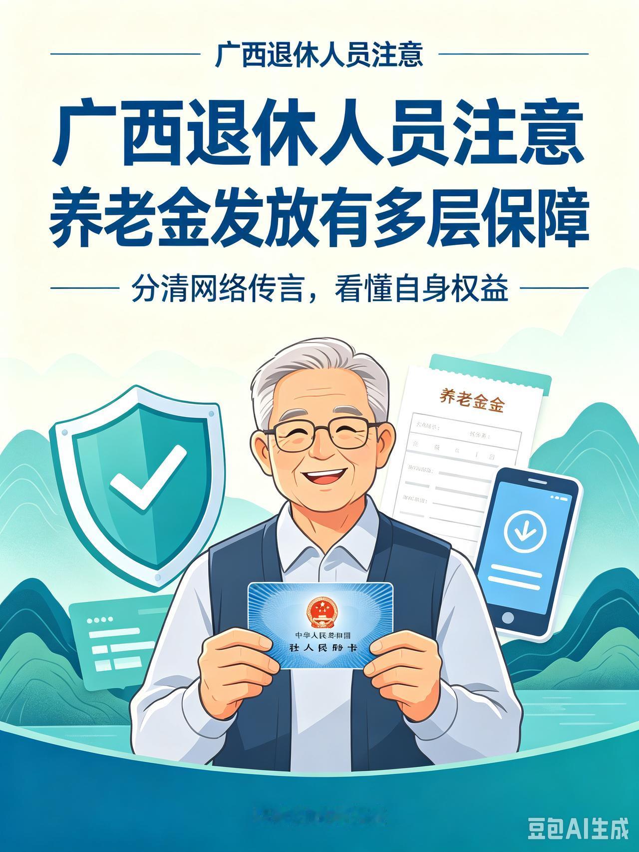 标题：广西退休人员，养老金发放有多层保障，分清网络传言看懂自身权益不少广西