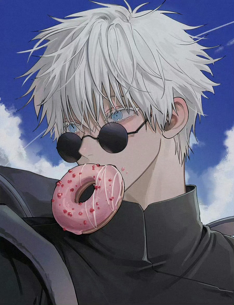 咒术回战甜甜圈和五条悟都让人无法拒绝呀🍩（画师qupuqp）​​​